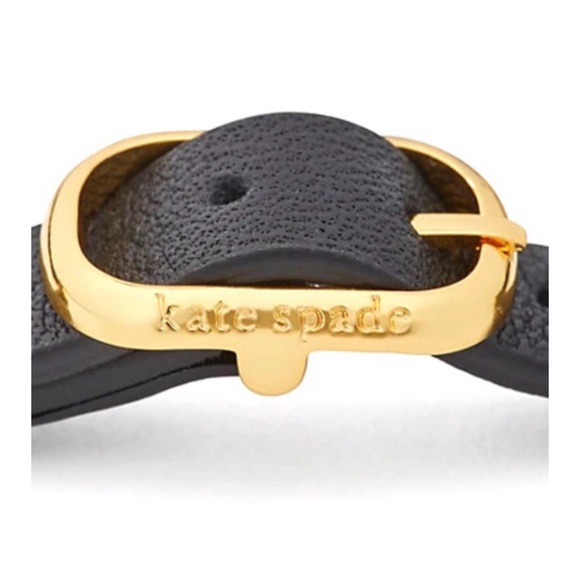 KATE SPADE • Black Heartful Wrap Logo Bracelet - Picture 3 of 4